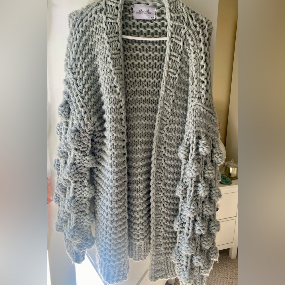 VINTAGE handmade Cardigan with puff arms